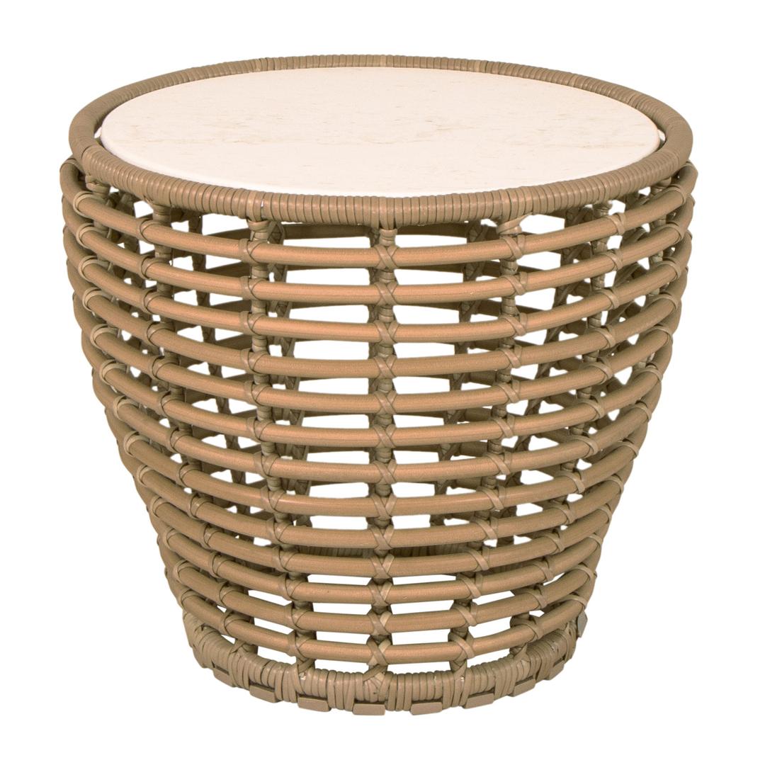 Cane-line Basket 20" Woven Round Coffee Table - Ceramic Top