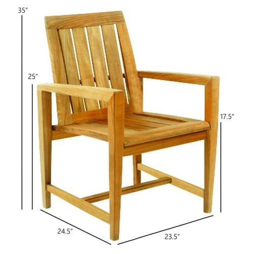 Kingsley Bate Amalfi Dining Chair - Dimension Kingsley Bate Amalfi Dining Chair - Dimension
