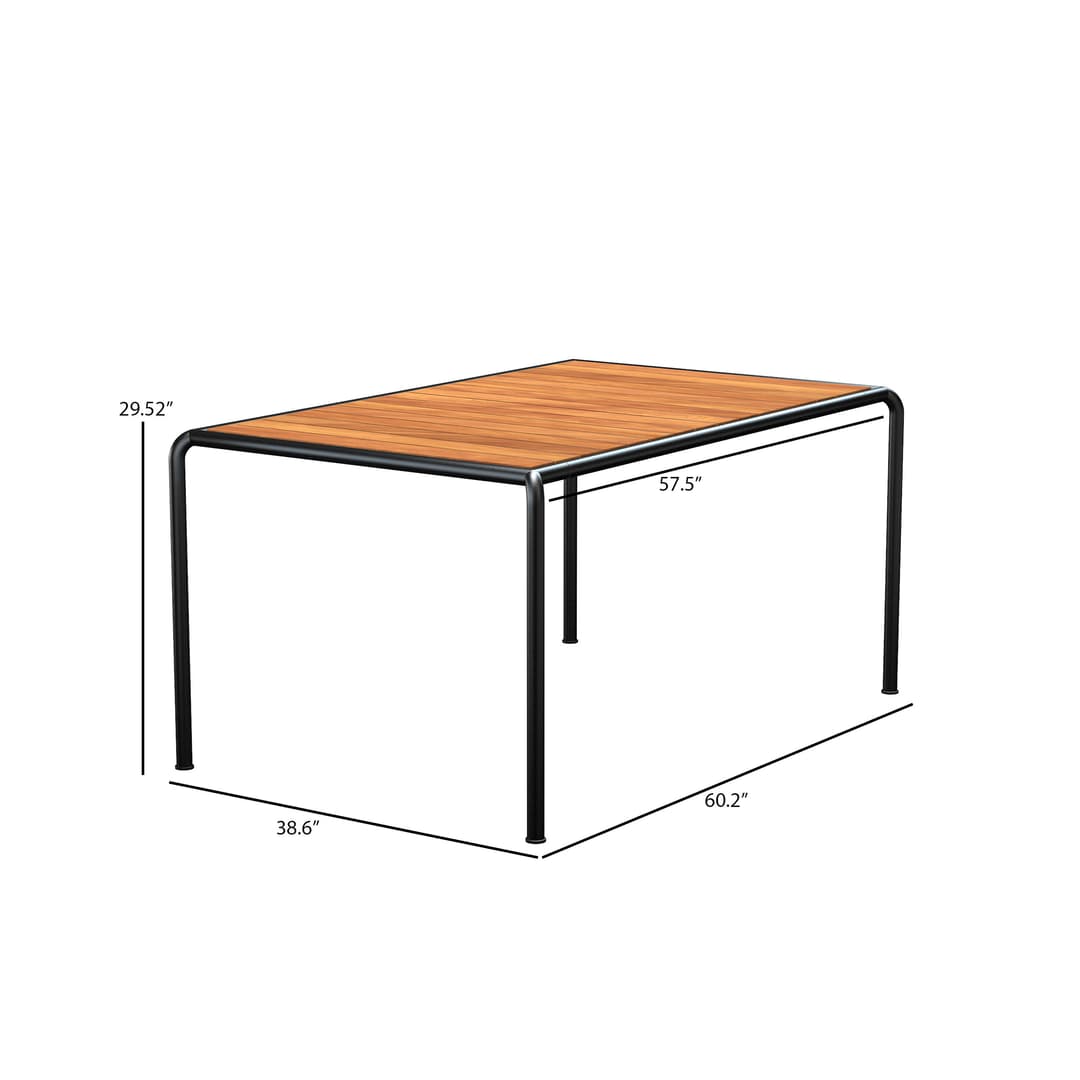 Houe Avanti 60" Thermo Ash Wood Extending Rectangular Dining Table - Dimension Houe Avanti 60" Thermo Ash Wood Extending Rectangular Dining Table - Dimension