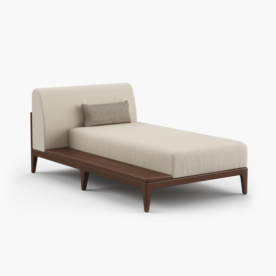Jensen Outdoor Mix Ipe Wood Reversible Chaise Lounge