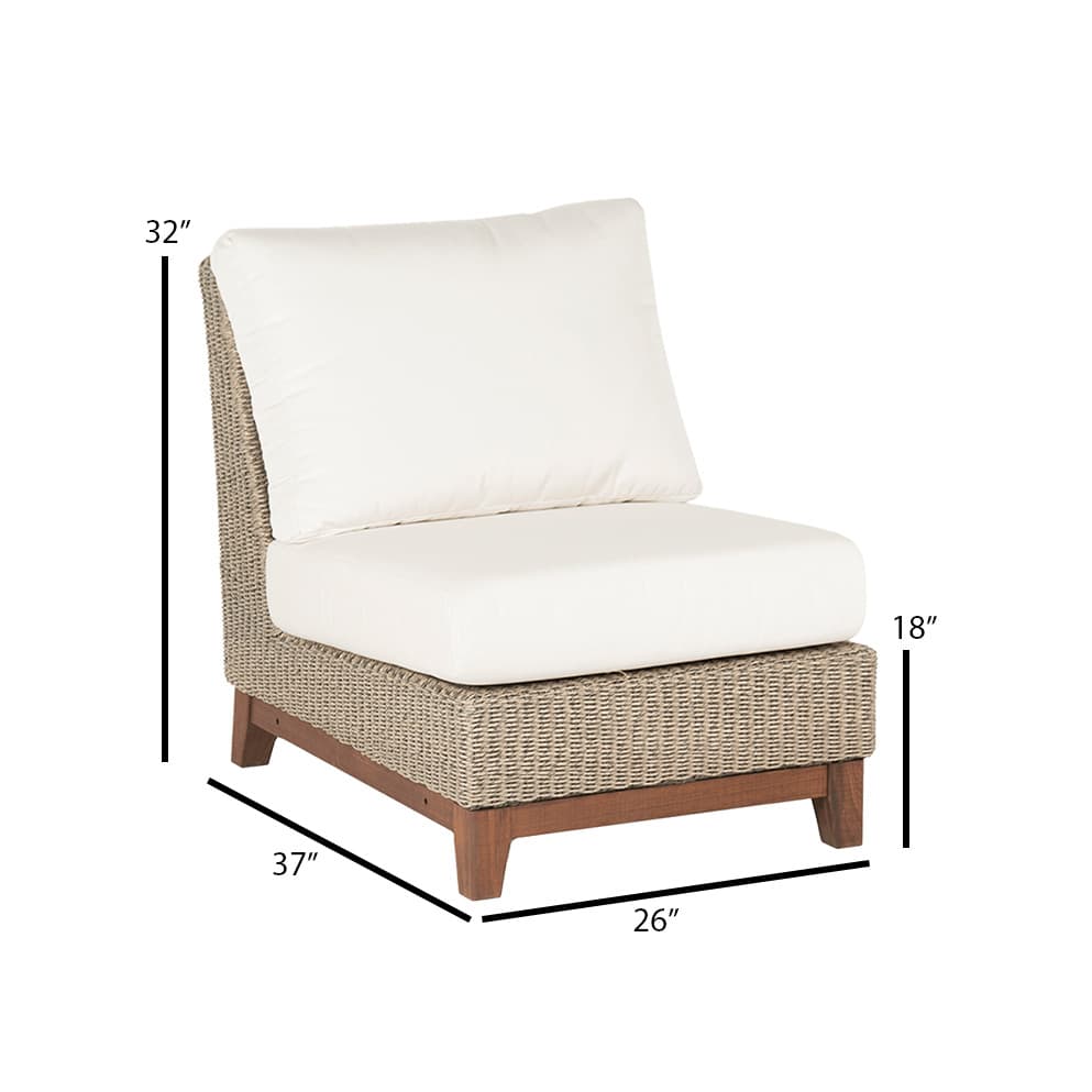 Jensen Outdoor Coral Woven Armless Outdoor Sectional Unit - Natural - Dimension Image Jensen Outdoor Coral Woven Armless Outdoor Sectional Unit - Natural - Dimension Image