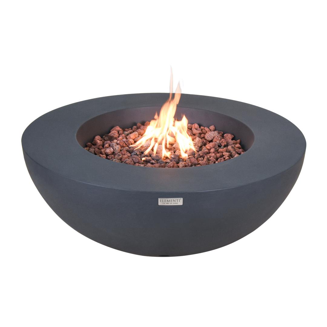 Elementi Lunar Bowl 42" Round Concrete Gas Fire Pit