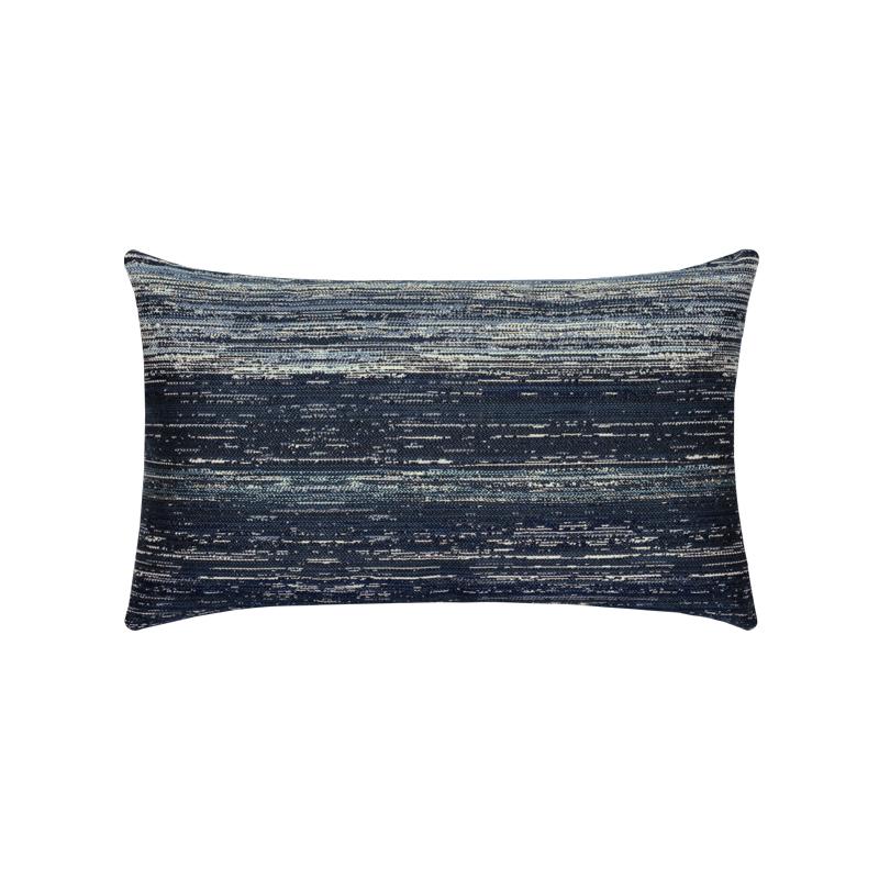 Elaine Smith 20" x 12" Textured Indigo Lumbar Sunbrella Outdoor Pillow
